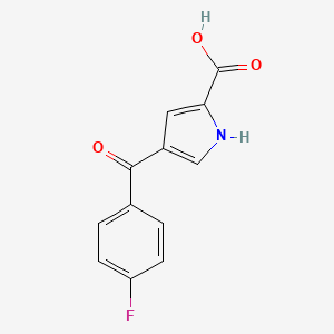 molecular formula C12H8FNO3 B1320565 4-(4-Fluorobenzoyl)-1H-pyrrole-2-carboxylic acid CAS No. 924868-85-9