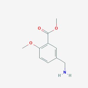 molecular formula C10H13NO3 B13205661 Methyl 5-(aminomethyl)-2-methoxybenzoate 
