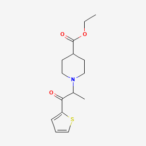 molecular formula C15H21NO3S B1320567 Ethyl 1-[1-methyl-2-oxo-2-(2-thienyl)ethyl]-4-piperidinecarboxylate CAS No. 924868-90-6