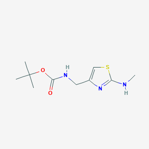 molecular formula C10H17N3O2S B13205672 tert-butyl N-{[2-(methylamino)-1,3-thiazol-4-yl]methyl}carbamate 