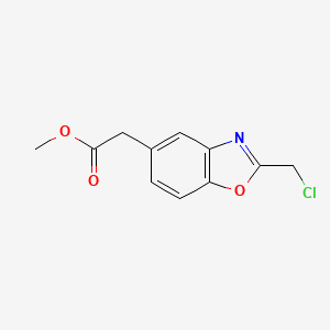 molecular formula C11H10ClNO3 B1320571 Methyl 2-[2-(chloromethyl)-1,3-benzoxazol-5-yl]acetate CAS No. 924869-02-3
