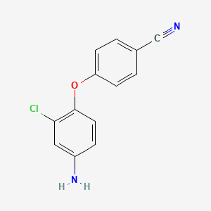 molecular formula C13H9ClN2O B13205712 4-(4-Amino-2-chlorophenoxy)benzonitrile 