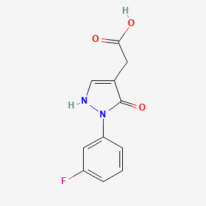 molecular formula C11H9FN2O3 B13205715 2-[2-(3-Fluorophenyl)-3-oxo-2,3-dihydro-1H-pyrazol-4-yl]acetic acid 
