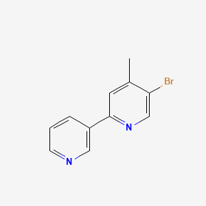molecular formula C11H9BrN2 B13205722 5-Bromo-4-methyl-2-(pyridin-3-yl)pyridine 