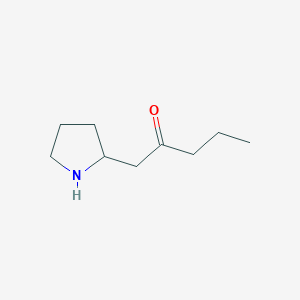 molecular formula C9H17NO B13205738 1-(Pyrrolidin-2-YL)pentan-2-one 