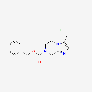 molecular formula C19H24ClN3O2 B13205741 Benzyl 2-tert-butyl-3-(chloromethyl)-5H,6H,7H,8H-imidazo[1,2-a]pyrazine-7-carboxylate 