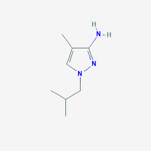 molecular formula C8H15N3 B13205743 4-methyl-1-(2-methylpropyl)-1H-pyrazol-3-amine 