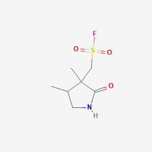 molecular formula C7H12FNO3S B13205764 (3,4-Dimethyl-2-oxopyrrolidin-3-yl)methanesulfonyl fluoride 