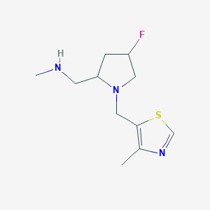 molecular formula C11H18FN3S B13205771 ({4-Fluoro-1-[(4-methyl-1,3-thiazol-5-yl)methyl]pyrrolidin-2-yl}methyl)(methyl)amine 