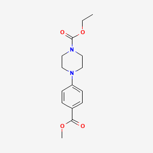 molecular formula C15H20N2O4 B1320579 Ethyl 4-[4-(methoxycarbonyl)phenyl]piperazine-1-carboxylate CAS No. 924869-10-3