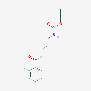 molecular formula C17H25NO3 B13205797 tert-Butyl N-[5-(2-methylphenyl)-5-oxopentyl]carbamate 