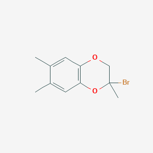 molecular formula C11H13BrO2 B13205821 2-Bromo-2,6,7-trimethyl-2,3-dihydro-1,4-benzodioxine 