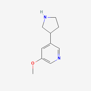 molecular formula C10H14N2O B13205844 3-Methoxy-5-(pyrrolidin-3-yl)pyridine 