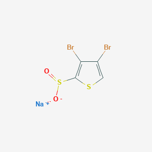 molecular formula C4HBr2NaO2S2 B13205853 Sodium 3,4-dibromothiophene-2-sulfinate 