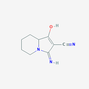 molecular formula C9H11N3O B13205875 3-Amino-1-oxo-1,5,6,7,8,8a-hexahydroindolizine-2-carbonitrile CAS No. 929974-26-5