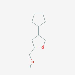 molecular formula C10H18O2 B13205879 (4-Cyclopentyloxolan-2-yl)methanol 