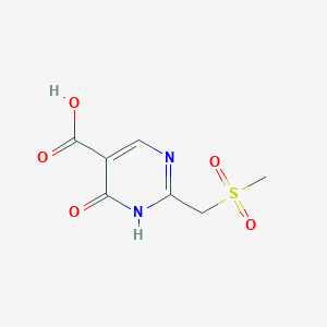 molecular formula C7H8N2O5S B13205880 2-(Methanesulfonylmethyl)-6-oxo-1,6-dihydropyrimidine-5-carboxylic acid 