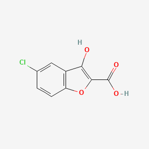 molecular formula C9H5ClO4 B13205902 5-Chloro-3-hydroxy-1-benzofuran-2-carboxylic acid 