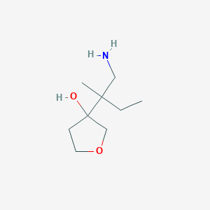 molecular formula C9H19NO2 B13205914 3-(1-Amino-2-methylbutan-2-yl)oxolan-3-ol 