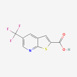 molecular formula C9H4F3NO2S B13205934 5-(Trifluoromethyl)thieno[2,3-b]pyridine-2-carboxylic acid 