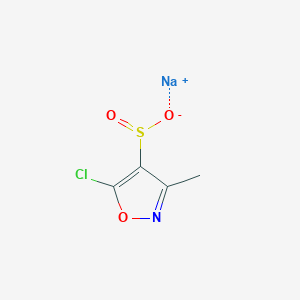 molecular formula C4H3ClNNaO3S B13205935 Sodium 5-chloro-3-methyl-1,2-oxazole-4-sulfinate 