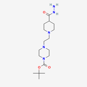 tert-Butyl 4-{2-[4-(hydrazinocarbonyl)piperidino]-ethyl}tetrahydro-1(2H)-pyrazinecarboxylate