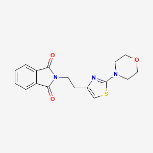 molecular formula C17H17N3O3S B13205989 2-{2-[2-(morpholin-4-yl)-1,3-thiazol-4-yl]ethyl}-2,3-dihydro-1H-isoindole-1,3-dione 