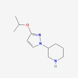 molecular formula C11H19N3O B13206006 3-[3-(Propan-2-yloxy)-1H-pyrazol-1-yl]piperidine 