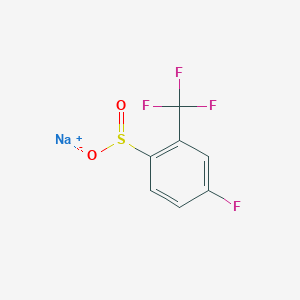 molecular formula C7H3F4NaO2S B13206013 Sodium 4-fluoro-2-(trifluoromethyl)benzene-1-sulfinate 