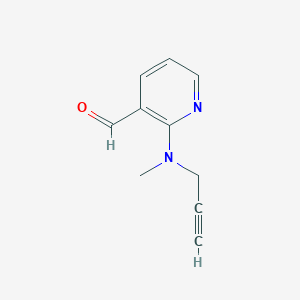 molecular formula C10H10N2O B13206029 2-[Methyl(prop-2-yn-1-yl)amino]pyridine-3-carbaldehyde 