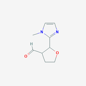 molecular formula C9H12N2O2 B13206043 2-(1-Methyl-1H-imidazol-2-yl)oxolane-3-carbaldehyde 