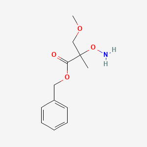 molecular formula C12H17NO4 B13206062 Benzyl 2-(aminooxy)-3-methoxy-2-methylpropanoate 