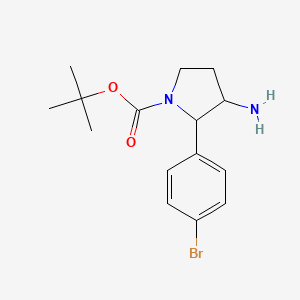 molecular formula C15H21BrN2O2 B13206081 tert-Butyl 3-amino-2-(4-bromophenyl)pyrrolidine-1-carboxylate 