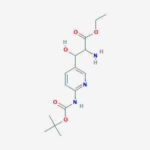 molecular formula C15H23N3O5 B13206179 Ethyl 2-amino-3-(6-{[(tert-butoxy)carbonyl]amino}pyridin-3-yl)-3-hydroxypropanoate 