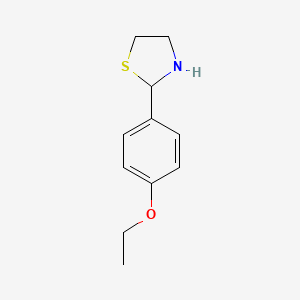molecular formula C11H15NOS B1320621 2-(4-Ethoxyphenyl)-1,3-thiazolane CAS No. 937602-47-6