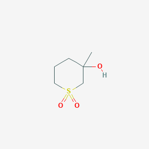 molecular formula C6H12O3S B13206219 3-Hydroxy-3-methyl-1lambda6-thiane-1,1-dione 