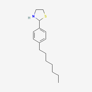 molecular formula C16H25NS B1320622 2-(4-Heptylphenyl)thiazolidine CAS No. 937602-48-7