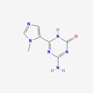 molecular formula C7H8N6O B13206220 4-Amino-6-(1-methyl-1H-imidazol-5-yl)-2,5-dihydro-1,3,5-triazin-2-one 
