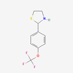 molecular formula C10H10F3NOS B1320623 2-[4-(Trifluoromethoxy)phenyl]-1,3-thiazolane CAS No. 937602-49-8
