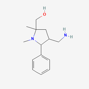 molecular formula C14H22N2O B1320630 [4-(Aminomethyl)-1,2-dimethyl-5-phenyl-2-pyrrolidinyl]methanol CAS No. 1052611-74-1