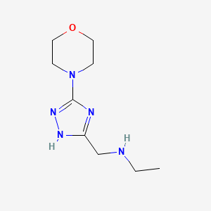 molecular formula C9H17N5O B13206300 Ethyl({[3-(morpholin-4-yl)-1H-1,2,4-triazol-5-yl]methyl})amine 