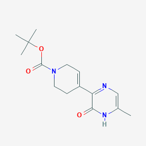 molecular formula C15H21N3O3 B13206311 tert-Butyl 4-(5-methyl-3-oxo-3,4-dihydropyrazin-2-yl)-1,2,3,6-tetrahydropyridine-1-carboxylate 