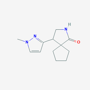 molecular formula C12H17N3O B13206315 4-(1-Methyl-1H-pyrazol-3-yl)-2-azaspiro[4.4]nonan-1-one 