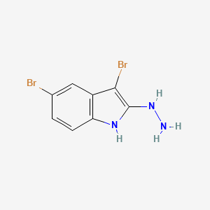 molecular formula C8H7Br2N3 B1320632 3,5-dibromo-2-hydrazino-1H-indole CAS No. 937604-20-1