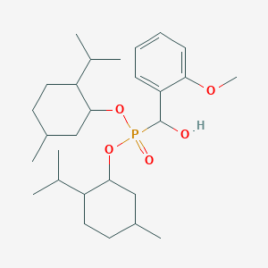 molecular formula C28H47O5P B13206407 Bis[5-methyl-2-(propan-2-yl)cyclohexyl] [hydroxy(2-methoxyphenyl)methyl]phosphonate 