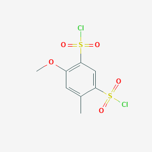 molecular formula C8H8Cl2O5S2 B13206423 4-Methoxy-6-methylbenzene-1,3-disulfonyl dichloride 