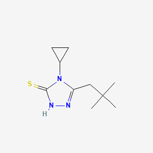 molecular formula C10H17N3S B13206437 4-Cyclopropyl-5-(2,2-dimethylpropyl)-4H-1,2,4-triazole-3-thiol 