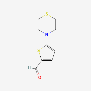 molecular formula C9H11NOS2 B1320644 5-(1,4-Thiazinan-4-yl)-2-thiophenecarbaldehyde CAS No. 937604-40-5