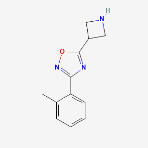 molecular formula C12H13N3O B13206440 5-(Azetidin-3-yl)-3-(2-methylphenyl)-1,2,4-oxadiazole 