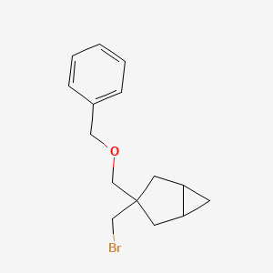 molecular formula C15H19BrO B13206474 3-[(Benzyloxy)methyl]-3-(bromomethyl)bicyclo[3.1.0]hexane 